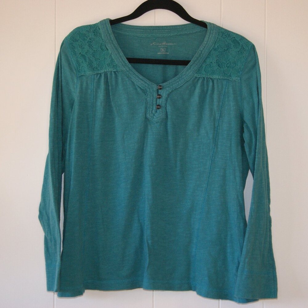 Eddie Bauer || Women's Teal Blue Shirt || Size XL